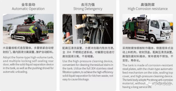 CSC5071TCA6EQ餐廚垃圾車性能特點