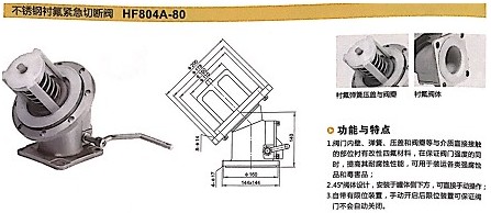 浙江嘉隆不銹鋼襯氟緊急切斷閥HF804A-80 浙江嘉隆不銹鋼襯氟緊急切斷閥HF804A-80